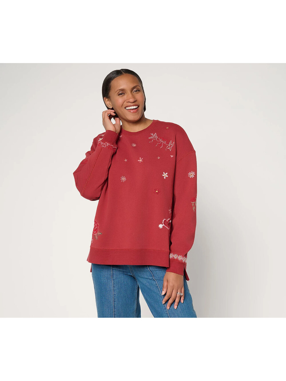 Driftwood Jeans Tabitha French Terry Long Sleeve Top -Love Letters Size M